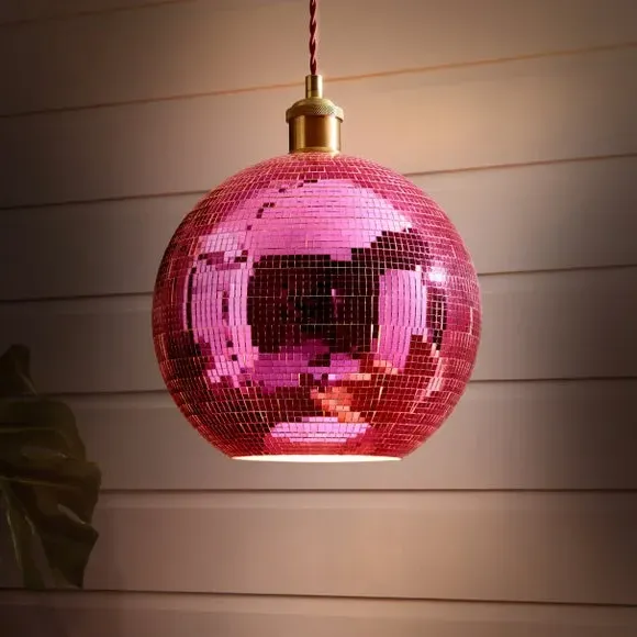 Disco Ball Pendant Shade Easy Fit - Pink