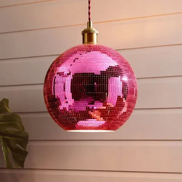 Disco Ball Pendant Shade Easy Fit - Pink