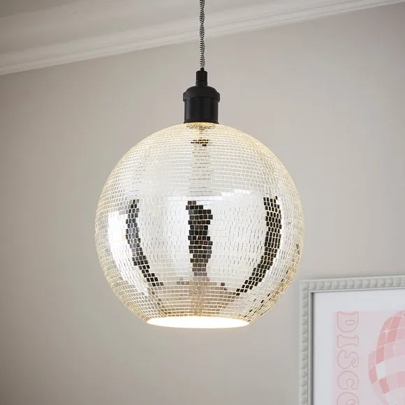 Disco Ball Pendant Shade Easy Fit - Silver