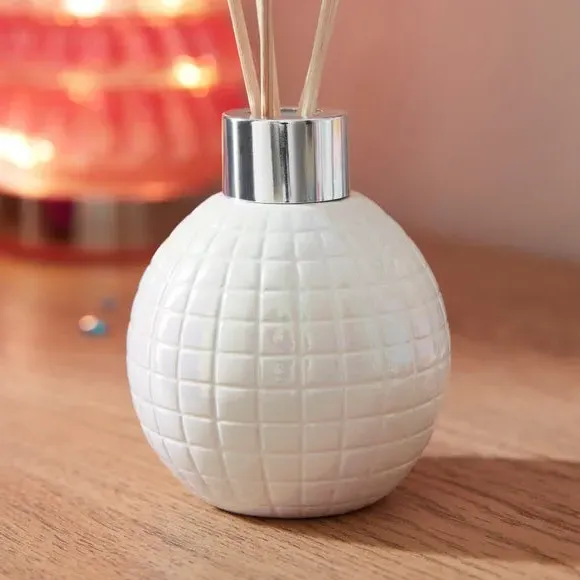 Disco Ball Reed Diffuser - White, Ceramic