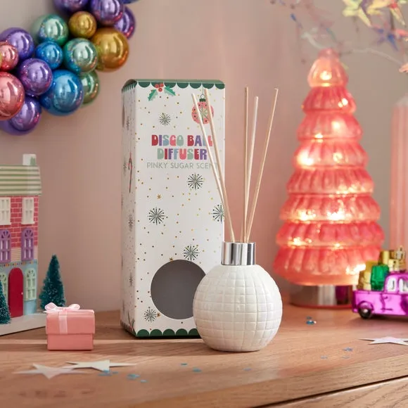Disco Ball Reed Diffuser - White, Ceramic image