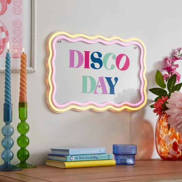 Disco Day Neon Sign - Multicolor, Plastic image