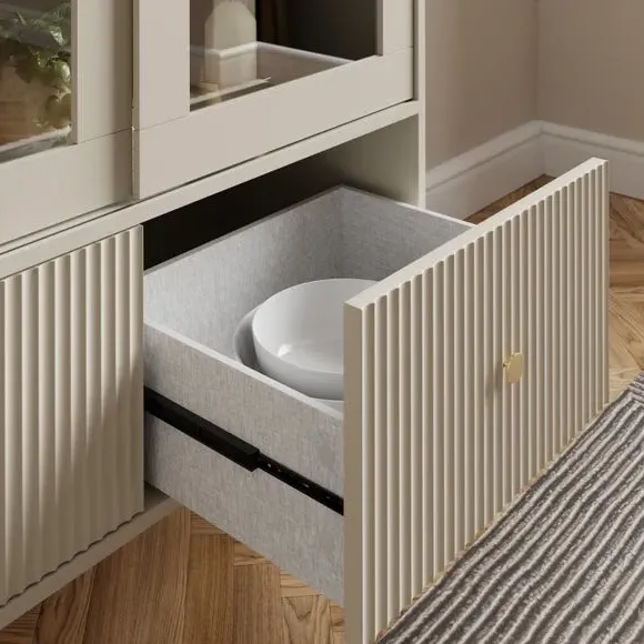 Display Cabinet with Glass Doors - Natural