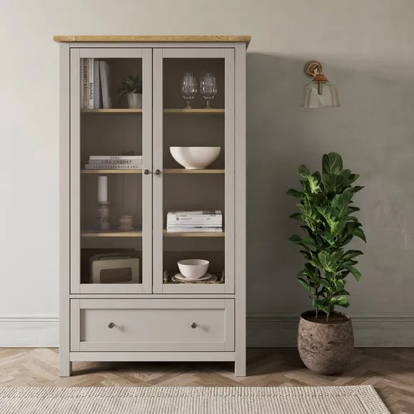 Display Cabinet with Glass Doors - Stone, Wood image