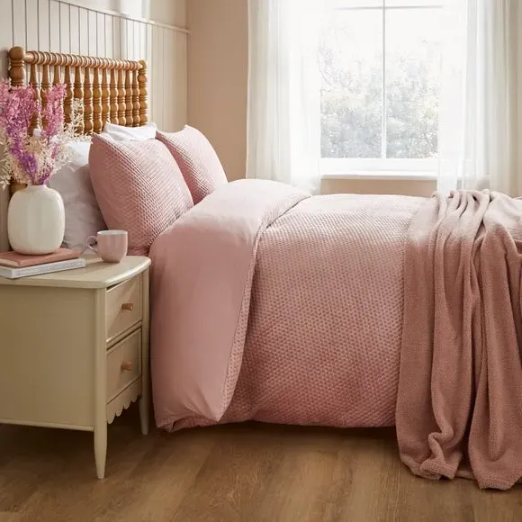 Ditsy Dot Duvet Cover Set - Rose, Polyester