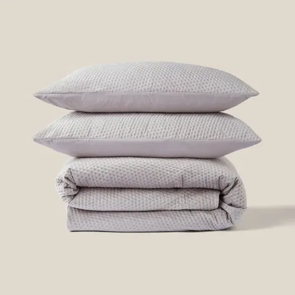 Ditsy Dot Duvet Cover Set - Silver, Polyester