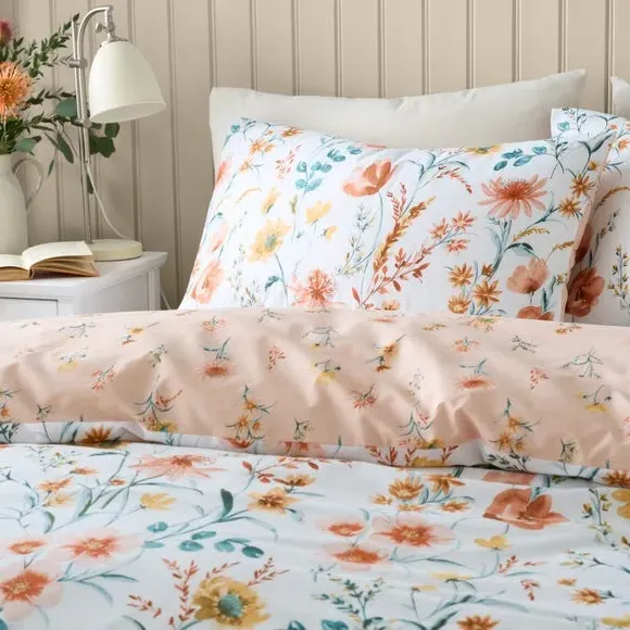 Ditsy Duvet Cover & Pillowcase Set - Apricot, Polycotton