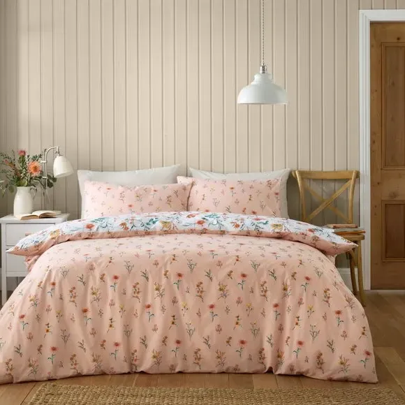 Ditsy Duvet Cover & Pillowcase Set - Apricot, Polycotton