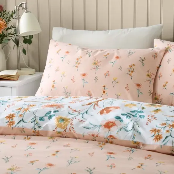 Ditsy Duvet Cover & Pillowcase Set - Apricot, Polycotton