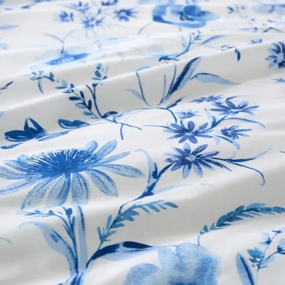 Ditsy Duvet Cover & Pillowcase Set - Blue, Polycotton