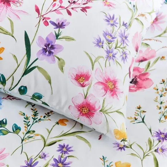Ditsy Duvet Cover & Pillowcase Set - Pink, Polycotton