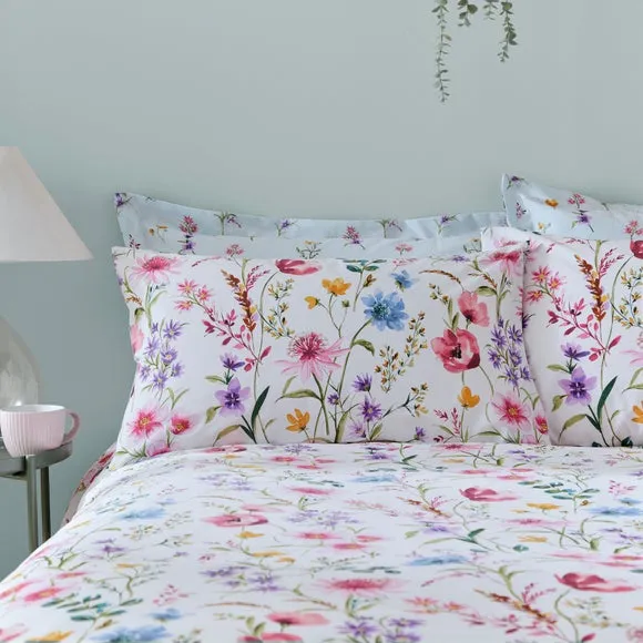Ditsy Duvet Cover & Pillowcase Set - Pink, Polycotton