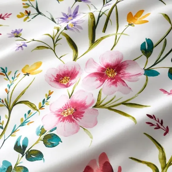 Ditsy Duvet Cover Set - Soft Blue, Matte Satin