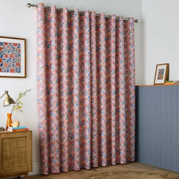 Ditsy Floral Blackout Eyelet Curtains - Pink