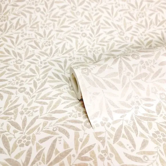 Ditsy Leaves Wallpaper - Sandstone