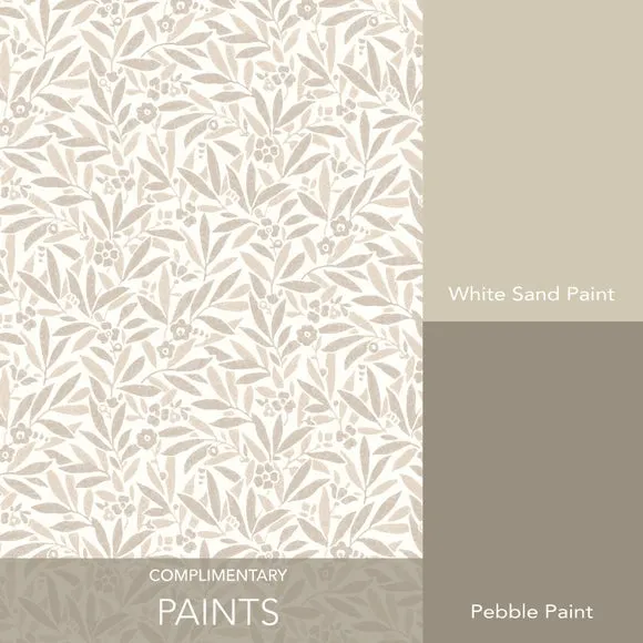 Ditsy Leaves Wallpaper - Sandstone