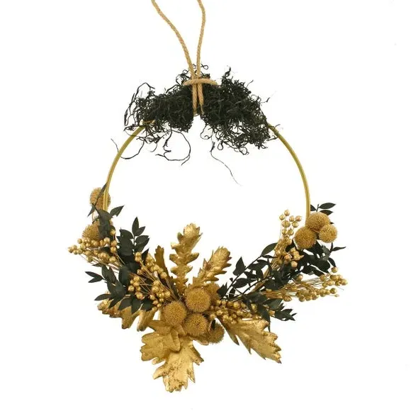 DIY Wreath Kit with Guide - Gold, Dried Flowers