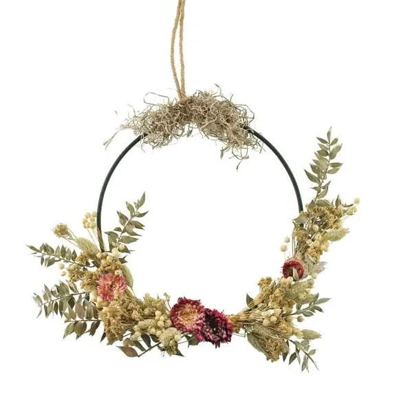 DIY Wreath Kit with Guide - Pink, Dried Flowers