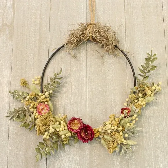 DIY Wreath Kit with Guide - Pink, Dried Flowers image