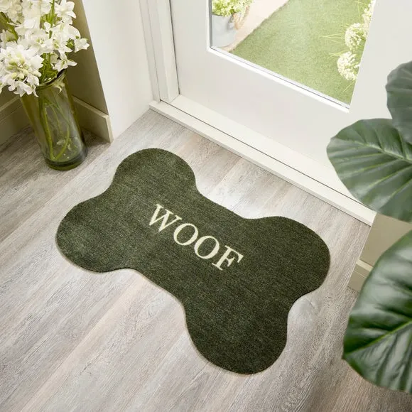 Dog Bone Doormat with Anti-Slip - Green