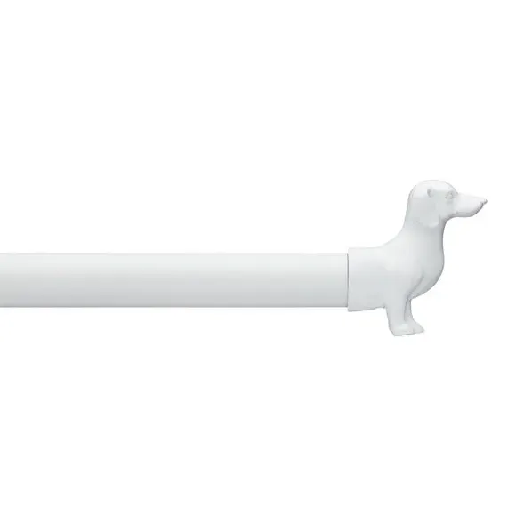Dog Curtain Finials 25/28mm - White, Resin image