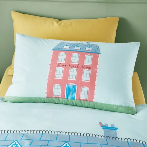 Dolls House Duvet Cover Set - Blue