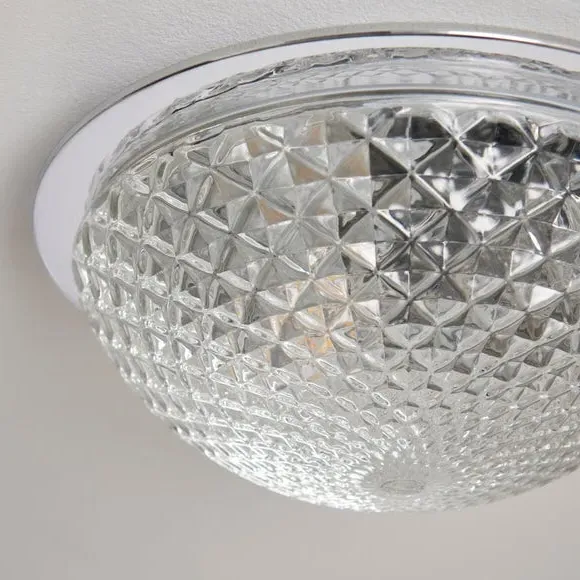 Dome Flush Ceiling Light - Clear, Glass