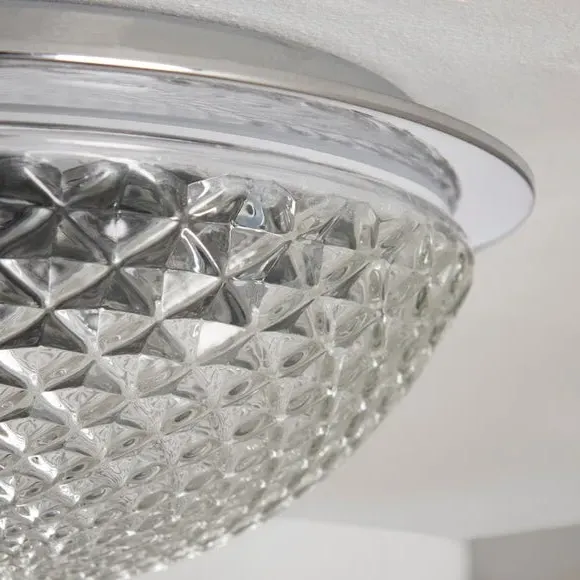 Dome Flush Ceiling Light - Clear, Glass