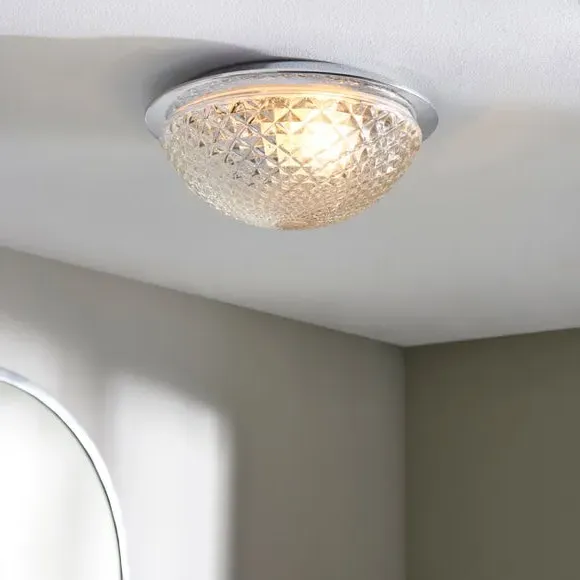 Dome Flush Ceiling Light - Clear, Glass image