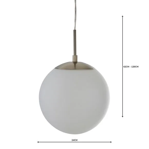 Dome Pendant Light Dimmable - Silver, Glass