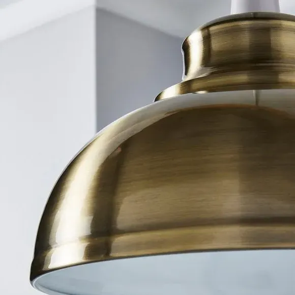 Dome Pendant Shade Easy Fit - Antique Brass, Metal