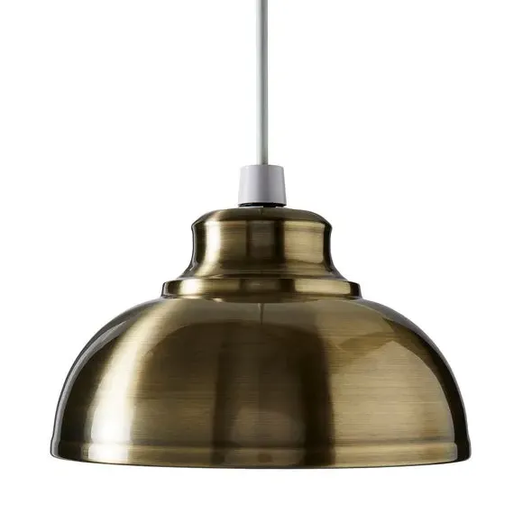 Dome Pendant Shade Easy Fit - Antique Brass, Metal