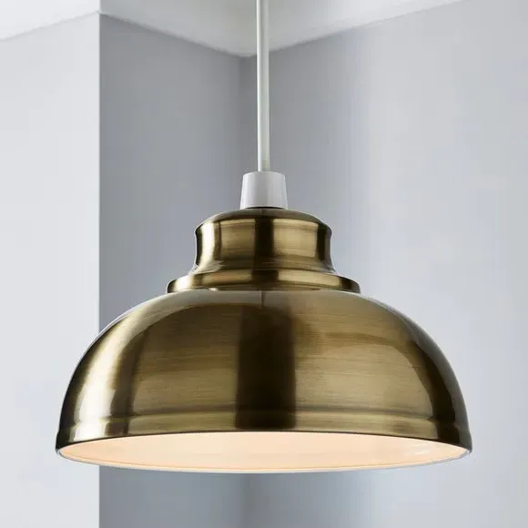 Dome Pendant Shade Easy Fit - Antique Brass, Metal