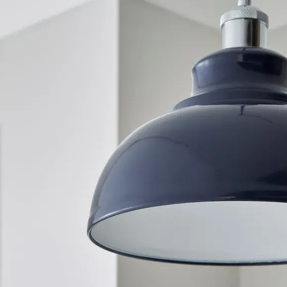 Dome Pendant Shade Easy Fit - Dark Blue, Metal