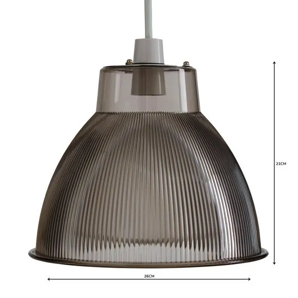 Dome Pendant Shade Easy Fit - Grey, Acrylic