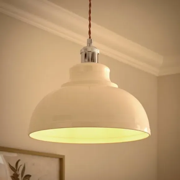Dome Pendant Shade Easy Fit - Ivory, Metal