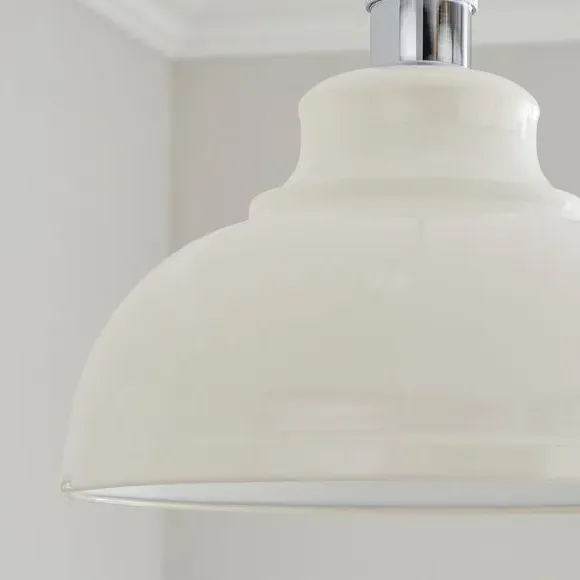 Dome Pendant Shade Easy Fit - Ivory, Metal