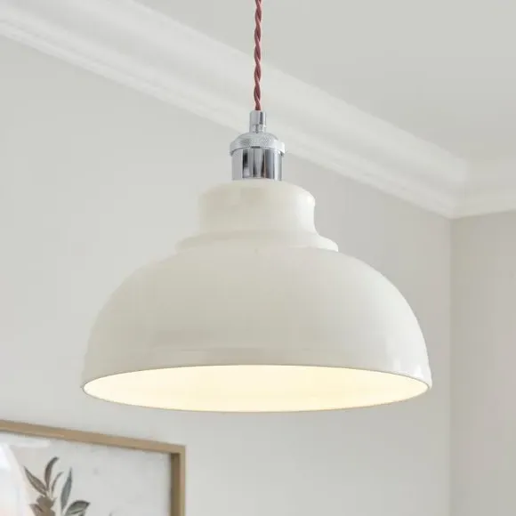 Dome Pendant Shade Easy Fit - Ivory, Metal