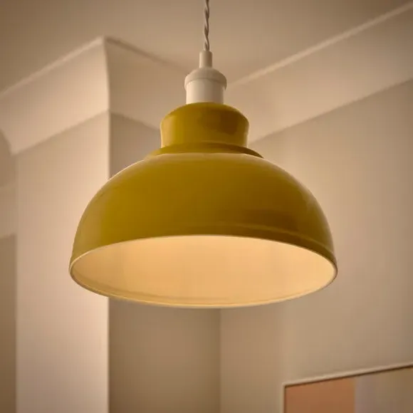 Dome Pendant Shade Easy Fit - Ochre, Metal