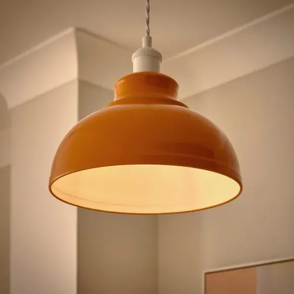 Dome Pendant Shade Easy Fit - Orange, Metal