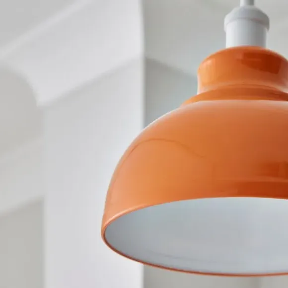 Dome Pendant Shade Easy Fit - Orange, Metal