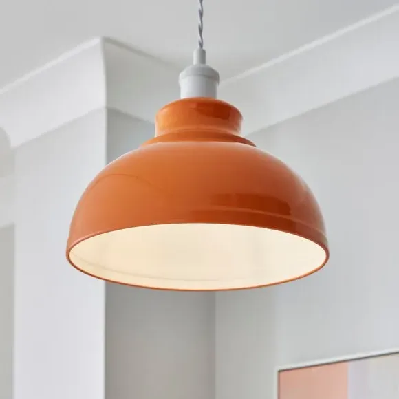 Dome Pendant Shade Easy Fit - Orange, Metal