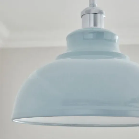 Dome Pendant Shade Easy Fit - Pale Blue, Metal