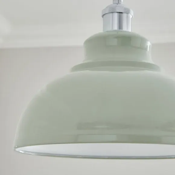 Dome Pendant Shade Easy Fit - Soft Olive, Metal