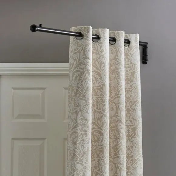 Door Curtain Pole with Ball Finial - Black, Metal
