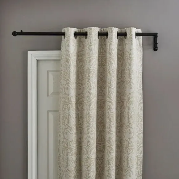 Door Curtain Pole with Ball Finial - Black, Metal