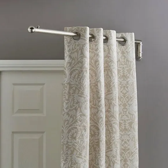 Door Curtain Pole with Ball Finial - Silver, Metal