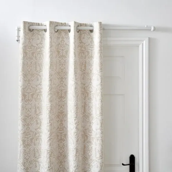 Door Curtain Pole with Ball Finial - White, Metal