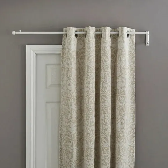 Door Curtain Pole with Ball Finial - White, Metal image
