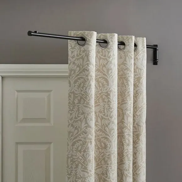 Door Curtain Pole with Stud Finial - Black, Metal